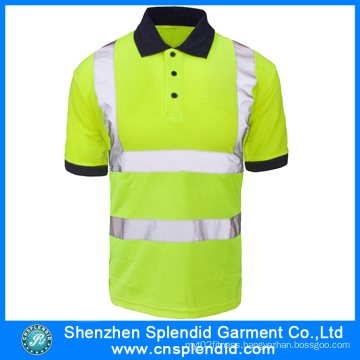 Custom Polyester High Visibility Mens Safety Reflective Polo Shirt